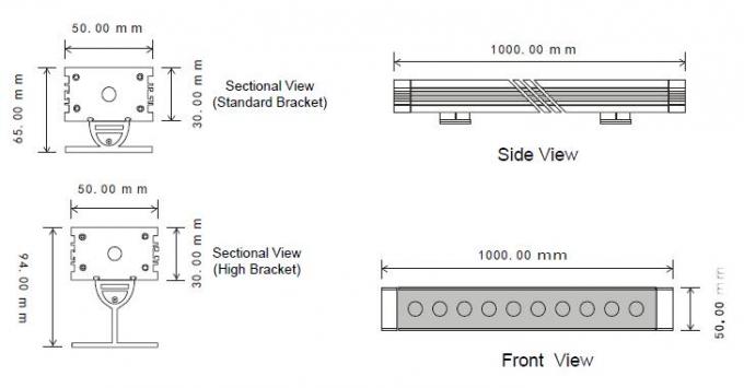 وال واشر LED خطی سری 5030 نور مشکی / رنگ بدنه نقره ای سبک های مختلف 1