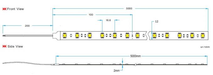 5050 LED نوار چراغ صورتی رنگ 25000K، 12 / 24 ولت نوار نور LED 12mm FPC 0