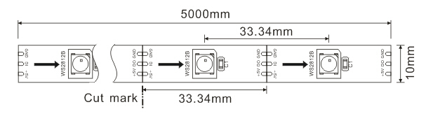 چراغ های نواری LED دیجیتال 5VDC WS2812B آدرس پذیر 30 پیکسل / M و 30 LED / M 0