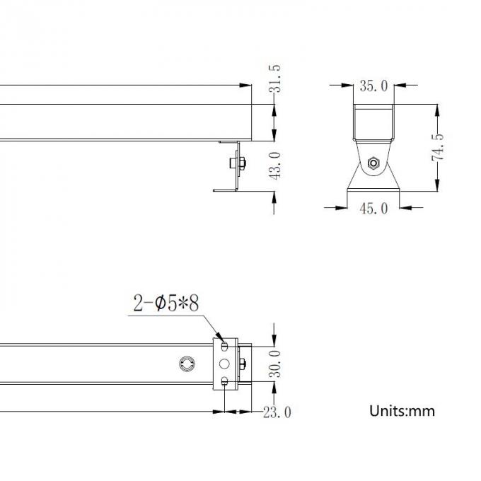چراغ خطی LED زیر آب IP68 SUS316 فولاد ضد زنگ با براکت قابل تنظیم 24VDC 24W 0