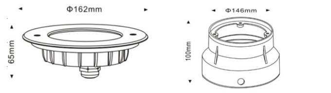 6 * 2W یا 3W 18W طراحی نوع باریک چراغ های استخر زیر آب LED قطر Φ160mm برای امکانات تفریحی 1