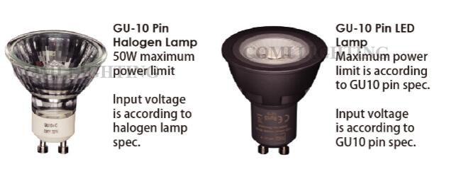 چراغ‌های نقطه‌ای LED با لومن بالا GU10 لامپ با پایه گرد 110-240VAC 1