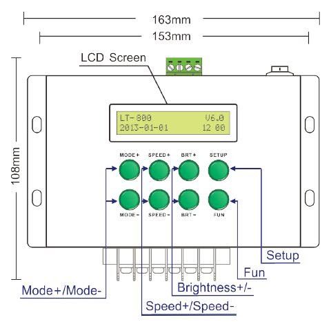 صفحه نمایش LCD DMX Master Controller، LED Controller با 580 حالت تغییر رنگ 1