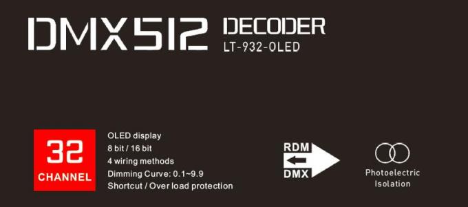 کنترلر LED 32CH *3A 2304W CV DMX رسیور با عملکرد تقویت کننده سیگنال 1