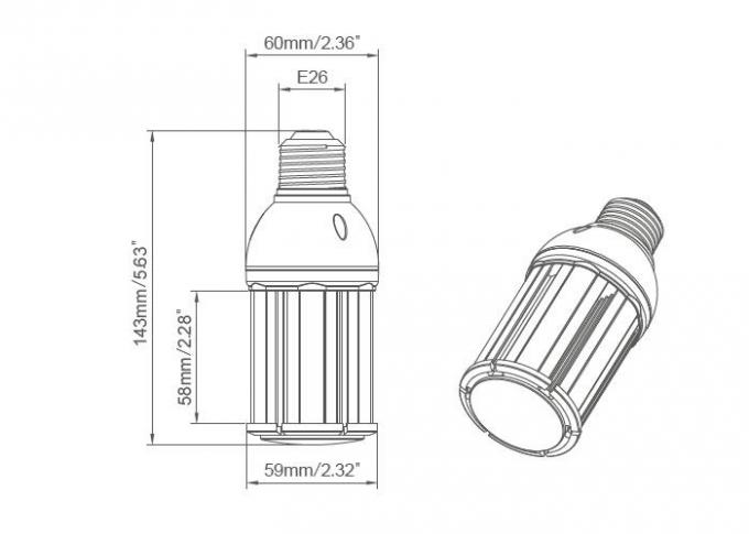 چراغ ذرت LED 10W حرفه ای IP64 برای تعویض لامپ پست بالا HID 40 واتی 2