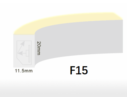 نوار LED فلکس نئون F15 SPI 24VDC 12W / متر PVC مقاوم در برابر UV با تزریق قالب 0
