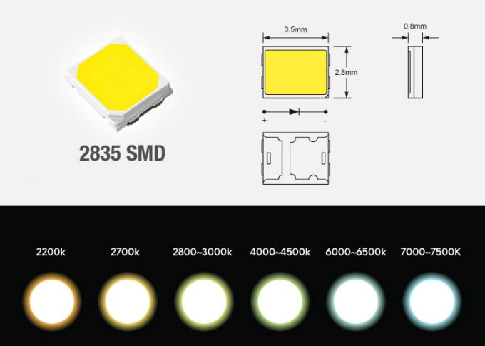 چراغ های نواری LED انعطاف پذیر با دمای دو رنگ 2835 SMD 600 LED / Roll High CRI80 CRI90 1