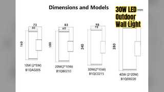 چراغ دیواری LED 30 وات روشنایی معماری فضای باز