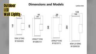 چراغ های دیواری LED فضای باز IP65 دوتایی بالا پایین